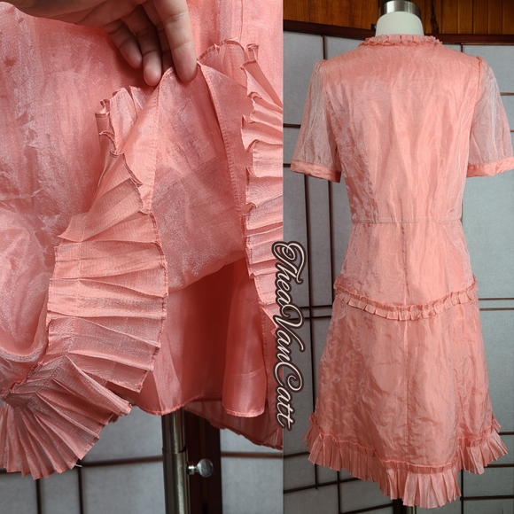 ♡ Vintage ♡ BJ Pin Up Pretty Princess Party Dress - Picture 3 of 7